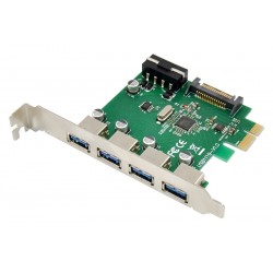POPERTECH κάρτα επέκτασης PCIe σε 4x USB 3.0 ST66, VL805 + RTL8153
