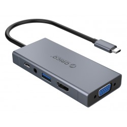 OROCO docking station MC-U501P, 5 θυρών, USB-C σύνδεση, 60W PD, 4K, γκρι