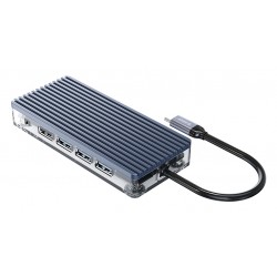 OROCO docking station WB-11P, 11 θυρών, USB-C σύνδεση, 100W PD, 4K, γκρι