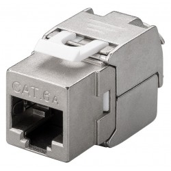 GOGBAY Keystone module RJ45 CAT 6A 90864, STP, 500 MHz, slim-line, ασημί