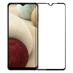 POPERTECH tempered glass 5D, full glue, Samsung A12 2021, μαύρο