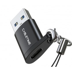CACLETIME αντάπτορας USB-C σε USB CT-AMCF, 2.1A, 5Gbps, μαύρος