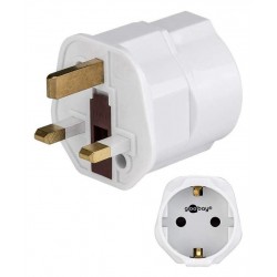 GOGBAY αντάπτορας ρεύματος από UK σε German type 45353, 13A, λευκό