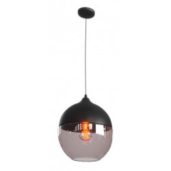 POPERTECH φωτιστικό οροφής HLL-0028, E27, 20x20cm, γυάλινο, μαύρο