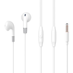 CECEBRAT earphones με μικρόφωνο G8, 3.5mm σύνδεση, Φ14.2mm, 1.2m, λευκά