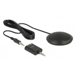 DEDOCK μικρόφωνο με αντάπτορα Υ 65873, πυκνωτικό, omnidirectional, μαύρο