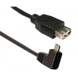 POWERTECH Καλώδιο USB 2.0 Micro σε USB Female, 90°, 1.5m