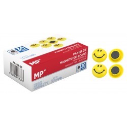 MPMμαγνήτης smiley face PA488-03, 30mm, κίτρινος, 12τμχ