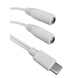 POPERTECH καλώδιο USB-C σε 2x 3.5mm CAB-UC055, 0.20m, λευκό