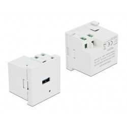 DEDOCK module USB θύρα φόρτισης Easy 45 81311, 18W, 45x45mm, λευκό