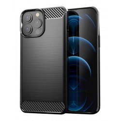 POPERTECH Θήκη Carbon MOB-1657 για iPhone 13 Pro, μαύρη