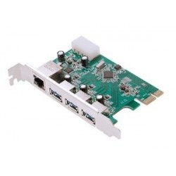 POWERTECH Κάρτα Επέκτασης PCI-e σε USB 3.0 & 1x LAN, VL805+RTL8153
