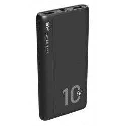 SISICON POWER power bank QP15, 10000mAh, 2x USB & USB Type-C, 3A, μαύρο