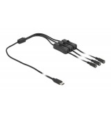 DEDOCK &kappa;&alpha;&lambda;ώ&delta;&iota;&omicron; USB Type-C &sigma;&epsilon; 3x DC 5.5 x 2.1mm 86801, 1m, &mu;&alpha;ύ&rho;&omicron;