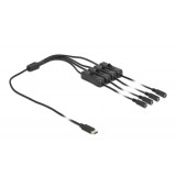 DEDOCK &kappa;&alpha;&lambda;ώ&delta;&iota;&omicron; USB Type-C &sigma;&epsilon; 4x DC 5.5 x 2.1mm 86802, 1m, &mu;&alpha;ύ&rho;&omicron;