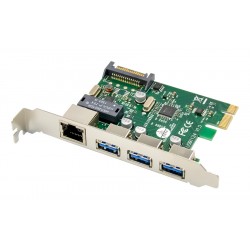 POPERTECH κάρτα επέκτασης PCIe σε USB 3.0 & GbE LAN ST642, VL805&RTL8153