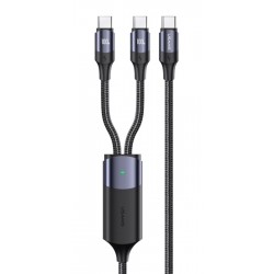 USUMS καλώδιο USB-C σε 2x USB-C US-SJ551, PD 100W, 1.2m, μαύρο