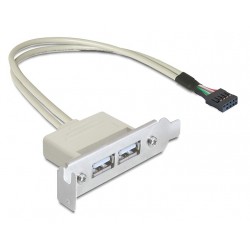 DEDOCK κάρτα επέκτασης USB 9 pin σε 2x USB 2.0 83119, low profile