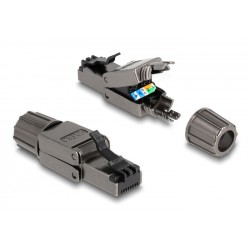 DEDOCK βύσμα RJ45 CAT 8.1 STP 86514, tool-free, γκρι