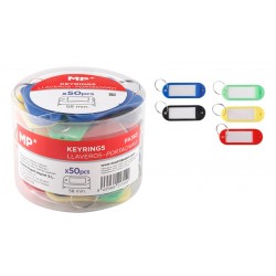 MPMμπρελόκ κλειδιών με ετικέτα PA363, 20x58mm, διάφορα χρώματα, 50τμχ