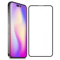 POPERTECH tempered glass 5D TGC-0582, iPhone 14 Pro Max, full glue μαύρο
