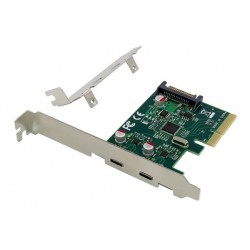 POPERTECH κάρτα επέκτασης PCIe σε 2x USB-C ST614, ASM1142