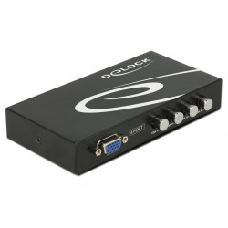 DEDOCK VGA switch 87635, 4 σε 1, 1080p, bidirectional, μαύρο