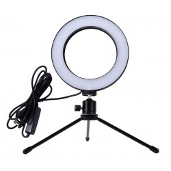 ΦΉτιστικό δαχτυλίδι LED ZD67B με μίνι τρίποδα, Φ 16cm, 12W