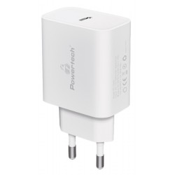 POPERTECH φορτιστής τοίχου PT-1043, USB-C, PD QC3.0, GaN, 30W, λευκός