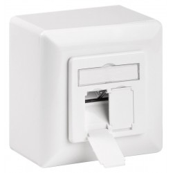 GOGBAY επιτοίχια πρίζα CAT 6 68244, 2x RJ45, 80x80mm, λευκή