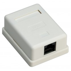GOGBAY επιτοίχια πρίζα δικτύου 77632, 1 θύρα RJ45, CAT 6 UTP, λευκή