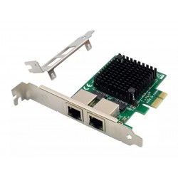 POPERTECH κάρτα επέκτασης PCIe σε 2x RJ45 Gigabit ST7279, JL82571GB