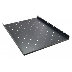 POPERTECH σταθερό ράφι για rack 19" NETW-0019, βάθος 650mm, μαύρο, 2τμχ