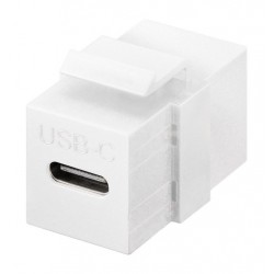 GOGBAY keystone module USB-C 3.2 Gen 2 61262, θηλυκό σε θηλυκό, λευκό