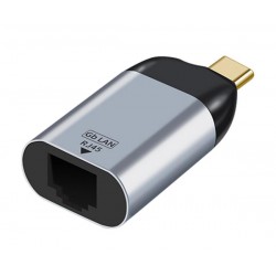 POPERTECH αντάπτορας δικτύου PTH-095, USB-C, 1000Mbps Ethernet, γκρι