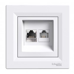 SCSNEIDER ELECTRIC επιτοίχια πρίζα δικτύου RJ45 & RJ12 Asfora EPH4900121