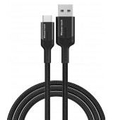 POPERTECH &kappa;&alpha;&lambda;ώ&delta;&iota;&omicron; USB &sigma;&epsilon; USB-C PTR-0134 PD 60W, 5Gbps, copper, 1m, &mu;&alpha;ύ&rho;&omicron;