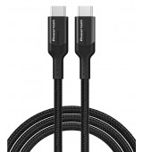 POPERTECH &kappa;&alpha;&lambda;ώ&delta;&iota;&omicron; USB-C PTR-0135, PD 60W, 10Gbps, copper, 1m, &mu;&alpha;ύ&rho;&omicron;