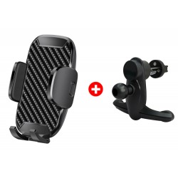 POPERTECH βάση smartphone για αεραγωγό αυτοκινήτου BNDL-0156, μαύρη