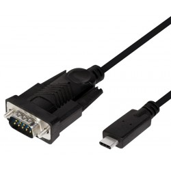 POPERTECH καλώδιο USB-C σε σειριακή RS-232 CAB-UC061, 1.8m, μαύρο