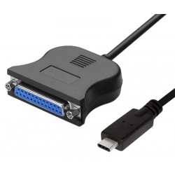 POPERTECH καλώδιο USB-C σε παράλληλη DB25 CAB-UC062, 1.8m, μαύρο