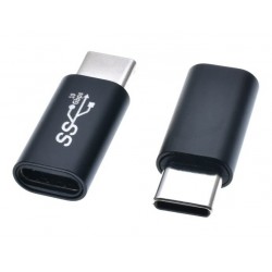 POPERTECH αντάπτορας USB-C CAB-UC063, αρσενικό σε θηλυκό, 10Gbps, μαύρος