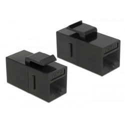 DEDOCK Keystone module RJ45 86381, θηλυκό σε θηλυκό, Cat 6 UTP, μαύρο