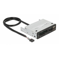 DEDOCK USB 9-pin card reader 91708, CF/SD/XD/MS/Micro SD/USB, 3.5" bay