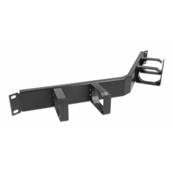 DEDOCK cable management 66667, rack 19"/1U, 4x γάντζοι, γωνιακό, μαύρο