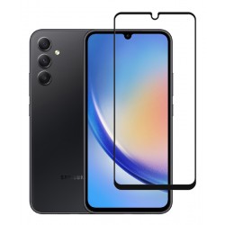 POPERTECH tempered glass 5D TGC-0638, Samsung A34 5G, full glue, μαύρο