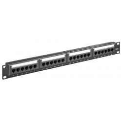 GOGBAY patch panel 93866 19"/1U, 24x ports, CAT 6 UTP, μαύρo