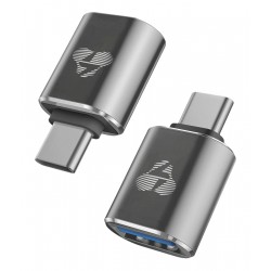 POPERTECH αντάπτορας USB-C σε USB 3.0 PTR-0148, 10 Gbps, 60W, γκρι