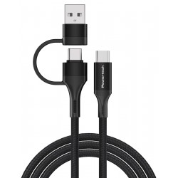 POPERTECH καλώδιο USB & USB-C σε USB-C PTR-0158, PD 60W, copper, 1.5m, μαύρο