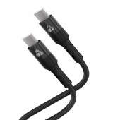 POPERTECH &kappa;&alpha;&lambda;ώ&delta;&iota;&omicron; USB-C PTR-0163, &sigma;&iota;&lambda;&iota;&kappa;ό&nu;&eta;&sigmaf;, 60W, 480Mbps, 1m, &mu;&alpha;ύ&rho;&omicron;